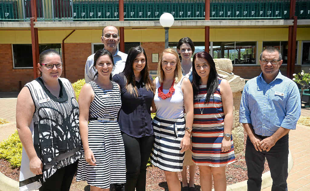 ON BOARD: Assumption College welcomes new staff Kristie Andrews, Melanie Fraser, Robert Dawson, Gina Heidke, Tegan Woodbridge, Aoife Timms, Carly Salomon and Principal Kort Goodman.